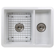 Nantucket Sinks Island Collection Fireclay 24" White Double Bowl Dualmount Sink ISFC24x18W-DB2 - view 4