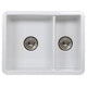 Nantucket Sinks Island Collection Fireclay 24" White Double Bowl Dualmount Sink ISFC24x18W-DB2