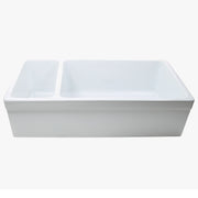 Nantucket Sinks Glossy White Reversible Double Bowl Italian Fireclay Farmhouse Sink ISFCGW35X19DBSO - view 4