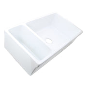 Nantucket Sinks Glossy White Reversible Double Bowl Italian Fireclay Farmhouse Sink ISFCGW35X19DBSO - view 5