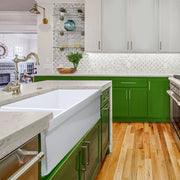 Nantucket Sinks Glossy White Reversible Double Bowl Italian Fireclay Farmhouse Sink ISFCGW35X19DBSO - view 7