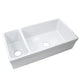 Nantucket Sinks Glossy White Reversible Double Bowl Italian Fireclay Farmhouse Sink ISFCGW35X19DBSO