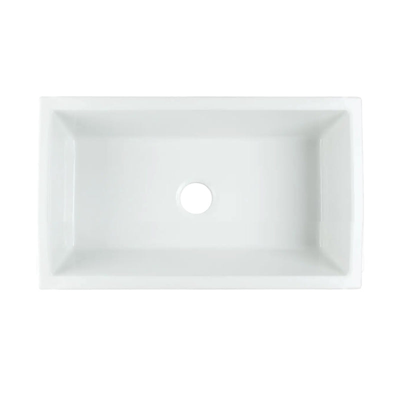 Nantucket Sinks 33" Reversible Italian Fireclay Farmhouse Sink - White ISFCW33x18SO - view 2