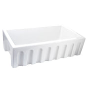 Nantucket Sinks 33" Reversible Italian Fireclay Farmhouse Sink - White ISFCW33x18SO