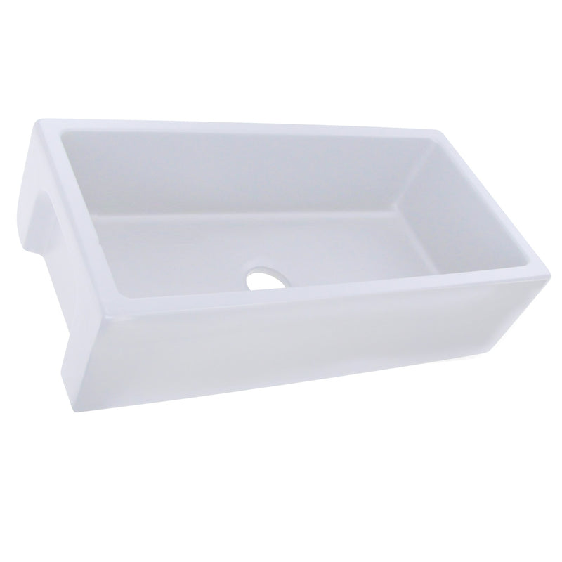 Nantucket Sinks 36" Reversible Italian Fireclay Farmhouse Sink - White ISFCW36x18SO - view 3