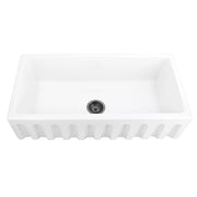 Nantucket Sinks 36" Reversible Italian Fireclay Farmhouse Sink - White ISFCW36x18SO - view 4