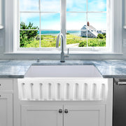 Nantucket Sinks 36" Reversible Italian Fireclay Farmhouse Sink - White ISFCW36x18SO - view 7