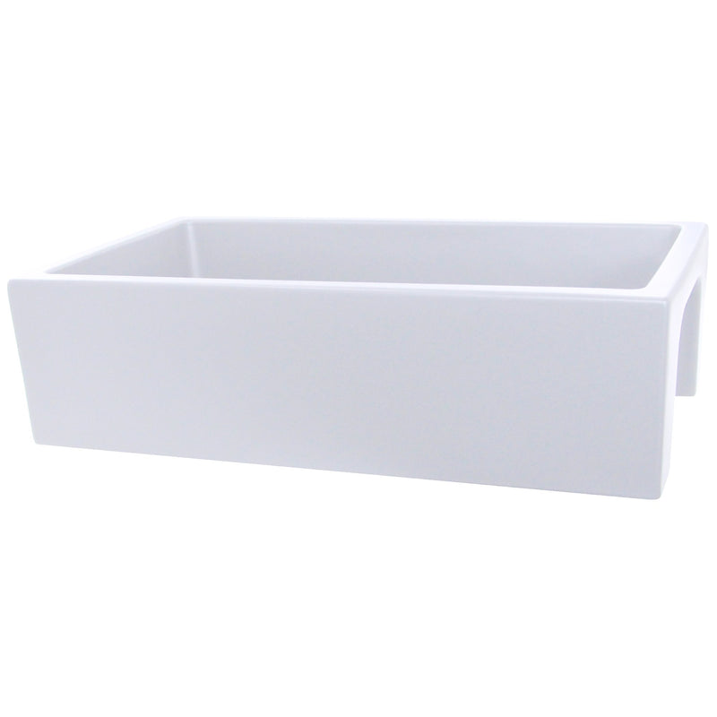 Nantucket Sinks 36" Reversible Italian Fireclay Farmhouse Sink - White ISFCW36x18SO