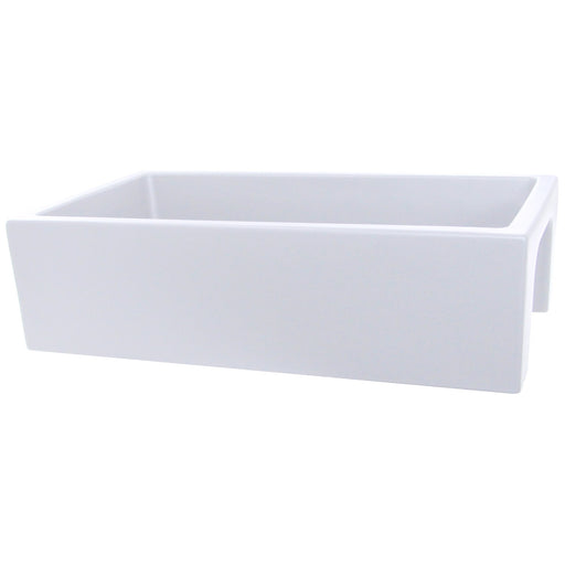 Nantucket Sinks 36" Reversible Italian Fireclay Farmhouse Sink - White ISFCW36x18SO
