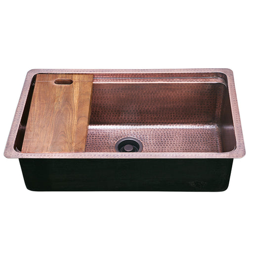 Nantucket Sinks 32 Inch Hammered Prepstation Dualmount Copper Sink KCH-PS-3220 - view 2