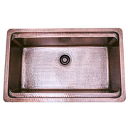 Nantucket Sinks 32 Inch Hammered Prepstation Dualmount Copper Sink KCH-PS-3220 - view 3
