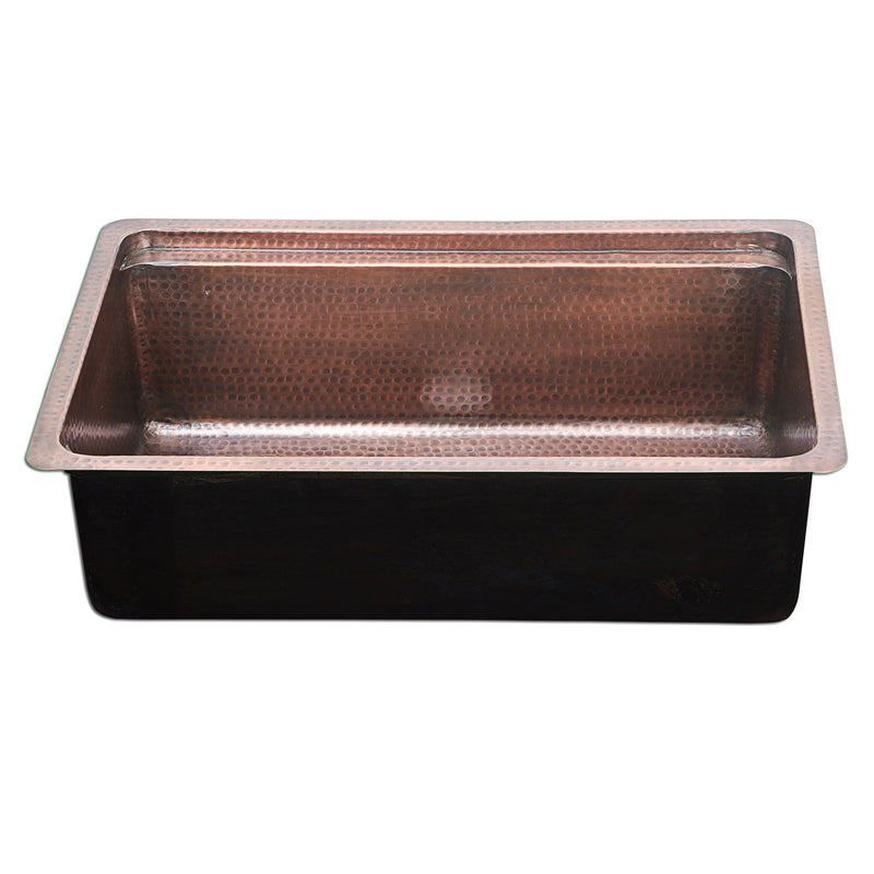 Nantucket Sinks 32 Inch Hammered Prepstation Dualmount Copper Sink KCH-PS-3220 - view 5