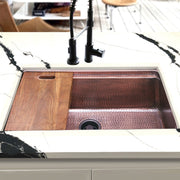 Nantucket Sinks 32 Inch Hammered Prepstation Dualmount Copper Sink KCH-PS-3220 - view 6
