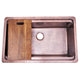 Nantucket Sinks 32 Inch Hammered Prepstation Dualmount Copper Sink KCH-PS-3220