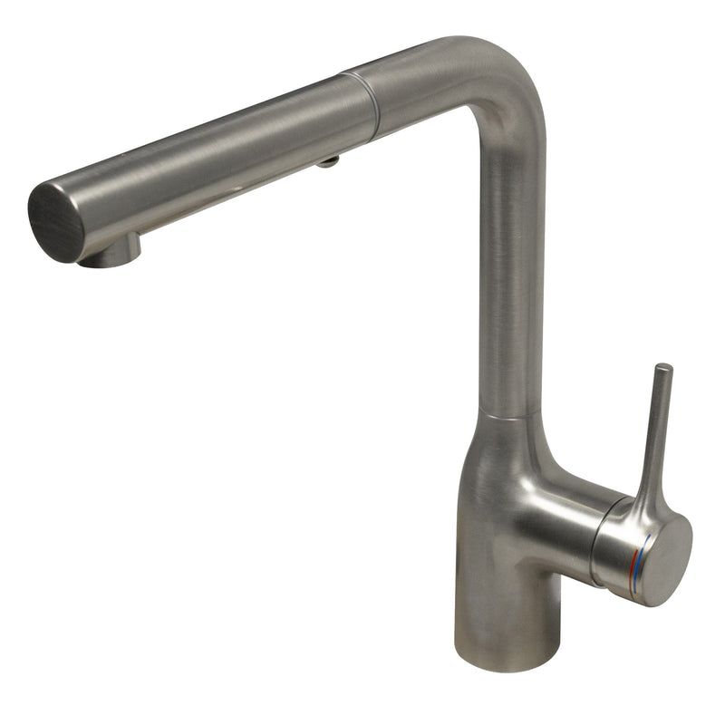 Nantucket Sinks KFPO12BRS Single Handle Brushed Stainless Steel Faucet with Modern Minimalist Styling - view 2