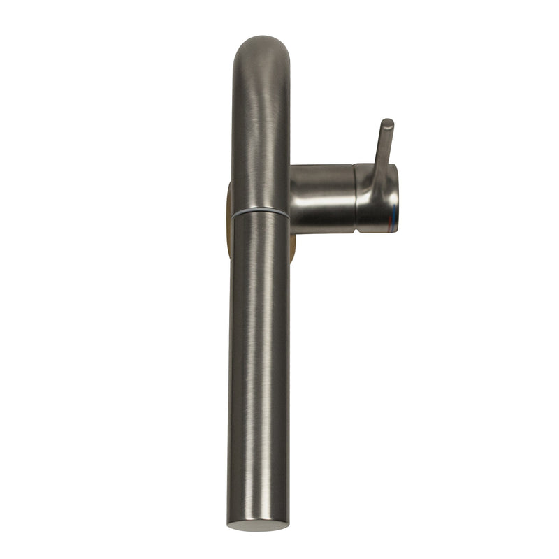 Nantucket Sinks KFPO12BRS Single Handle Brushed Stainless Steel Faucet with Modern Minimalist Styling - view 5