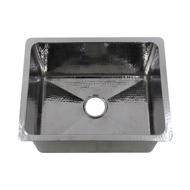 Nantucket Sinks 23 Inch Hammered Stainless Steel Rectangle Kitchen/Laundry Sink KSSH2318-12 - view 2