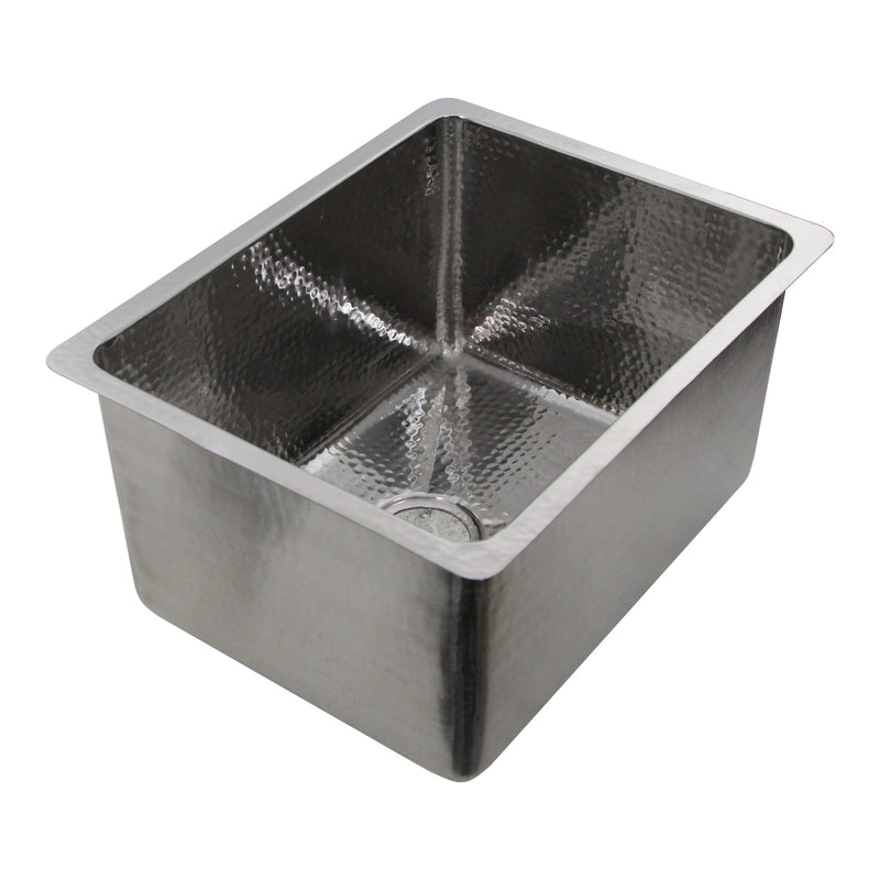 Nantucket Sinks 23 Inch Hammered Stainless Steel Rectangle Kitchen/Laundry Sink KSSH2318-12 - view 4