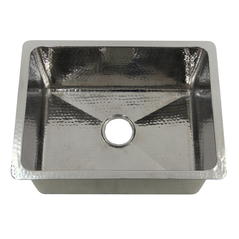 Nantucket Sinks 23 Inch Hammered Stainless Steel Rectangle Kitchen/Laundry Sink KSSH2318-9 - view 3