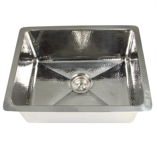 Nantucket Sinks 23 Inch Hammered Stainless Steel Rectangle Kitchen/Laundry Sink KSSH2318-9