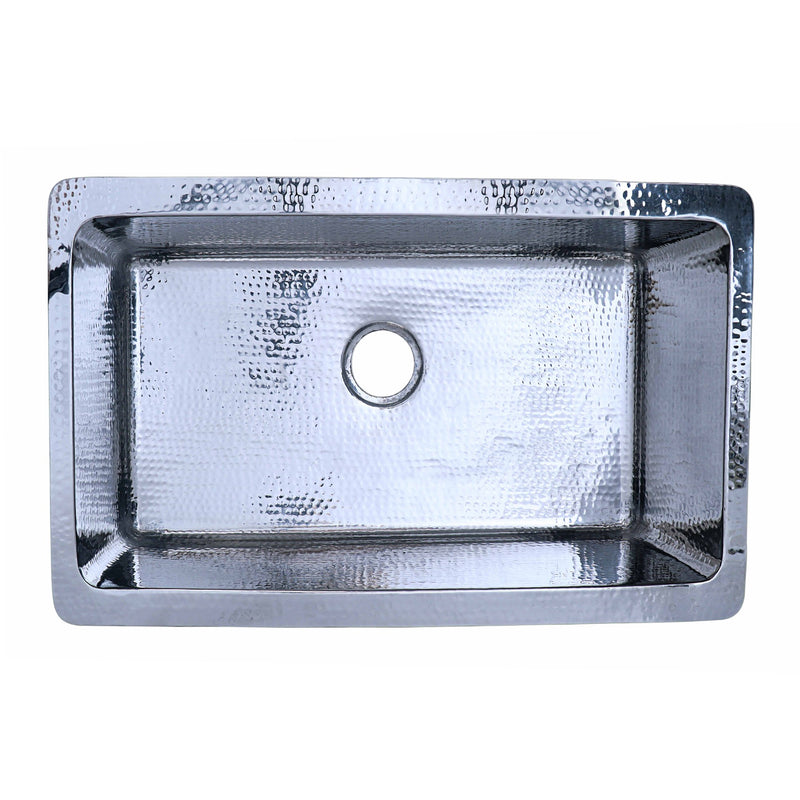 Nantucket Sinks 32 Inch Hammered Dualmount Stainless Steel Sink KSSH3219-10