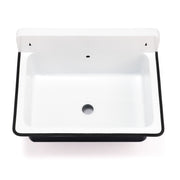 Nantucket Sinks 20-inch Wallmount Bucket Sink With Overflow - Black NS-ACBS20OF-BLKW - view 2