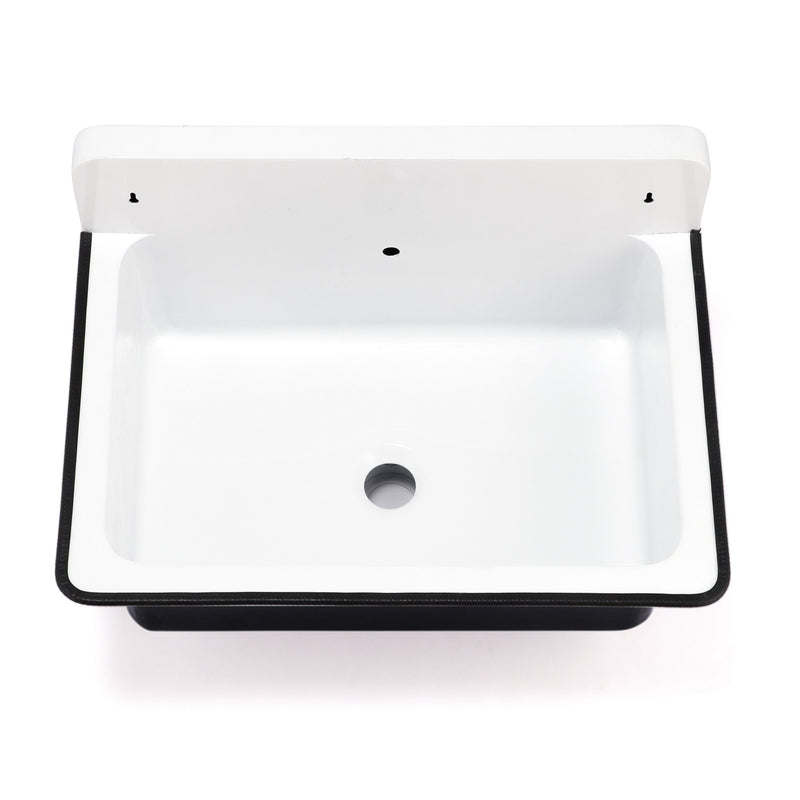 Nantucket Sinks 20-inch Wallmount Bucket Sink With Overflow - Black NS-ACBS20OF-BLKW - view 2