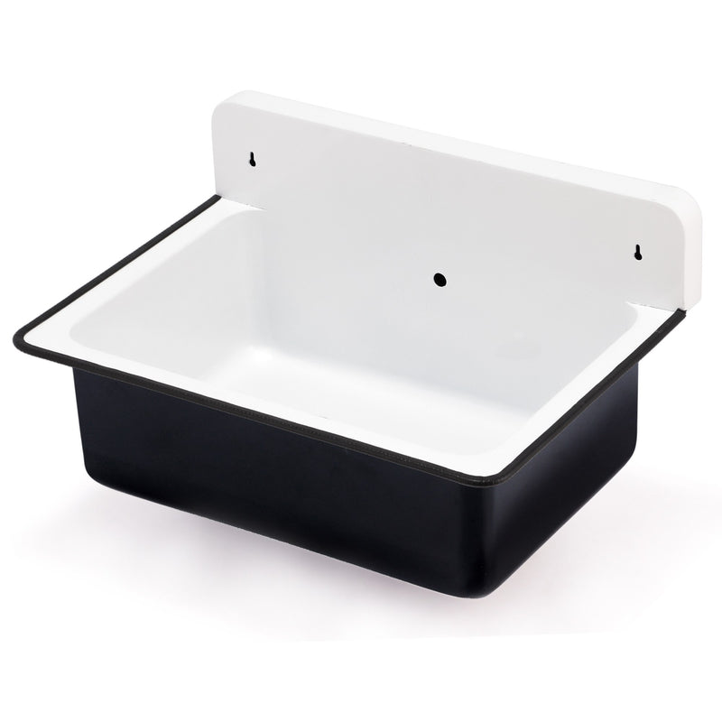 Nantucket Sinks 20-inch Wallmount Bucket Sink With Overflow - Black NS-ACBS20OF-BLKW - view 3