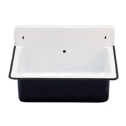 Nantucket Sinks 20-inch Wallmount Bucket Sink With Overflow - Black NS-ACBS20OF-BLKW