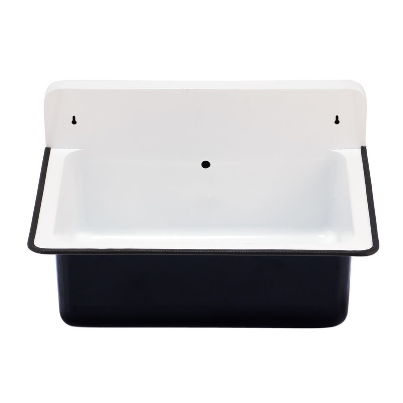 Nantucket Sinks 20-inch Wallmount Bucket Sink With Overflow - Black NS-ACBS20OF-BLKW