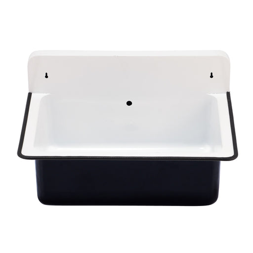 Nantucket Sinks 20-inch Wallmount Bucket Sink With Overflow - Black NS-ACBS20OF-BLKW
