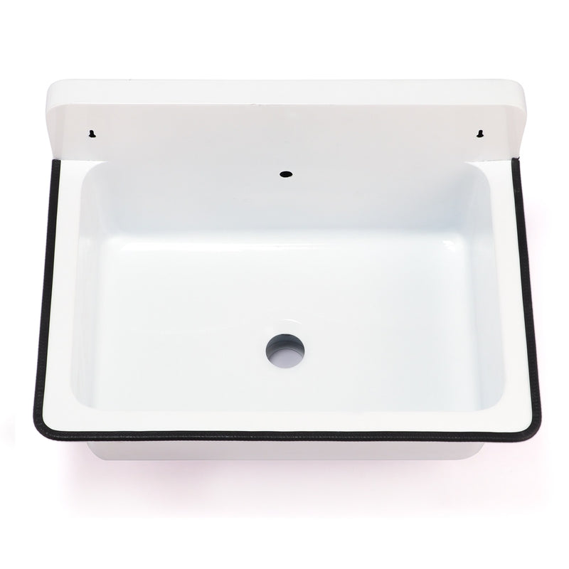 Nantucket Sinks 20-inch Wallmount Bucket Sink With Overflow - White NS-ACBS20OF-WW - view 3