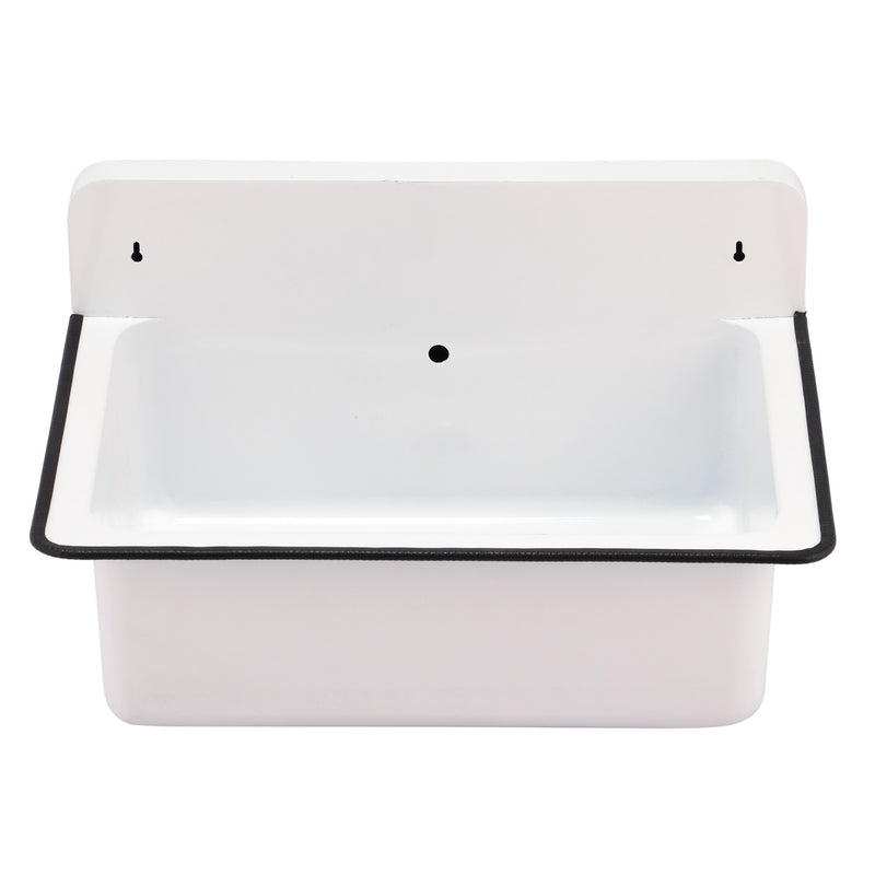 Nantucket Sinks 20-inch Wallmount Bucket Sink With Overflow - White NS-ACBS20OF-WW