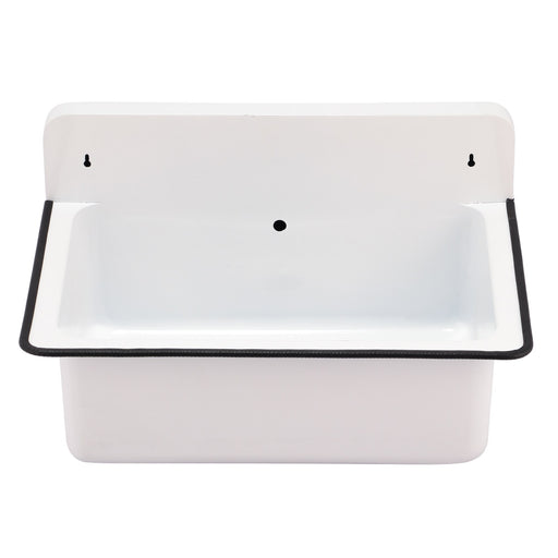 Nantucket Sinks 20-inch Wallmount Bucket Sink With Overflow - White NS-ACBS20OF-WW