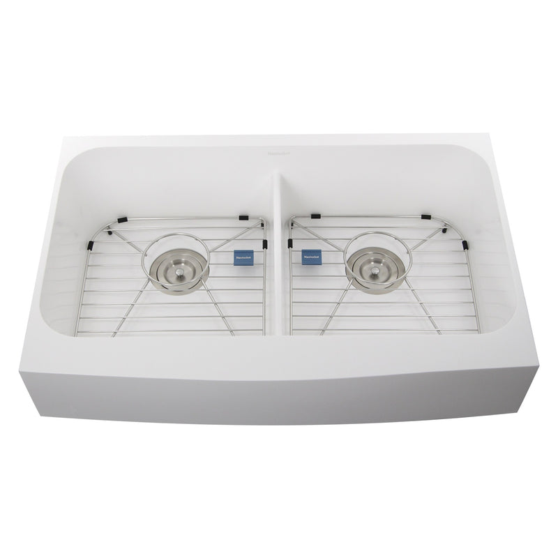 Nantucket Sinks Retrofit Glacierstone Double Bowl EZApron Kitchen Sink NS-GSEZA32D - view 2