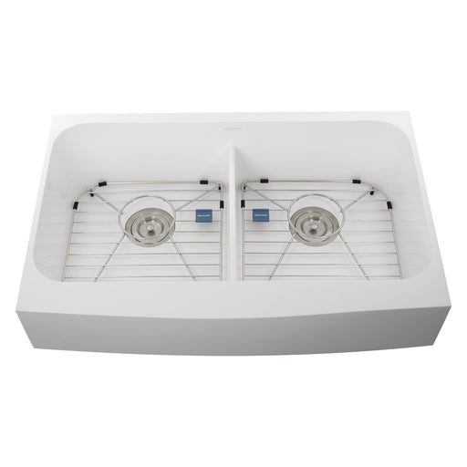 Nantucket Sinks Retrofit Glacierstone Double Bowl EZApron Kitchen Sink NS-GSEZA32D - view 2