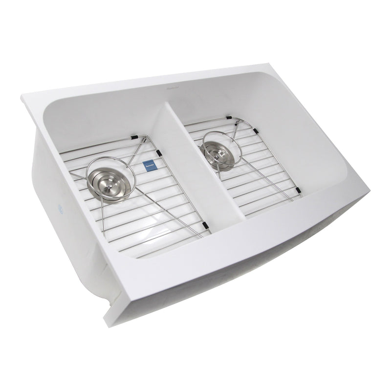 Nantucket Sinks Retrofit Glacierstone Double Bowl EZApron Kitchen Sink NS-GSEZA32D - view 4