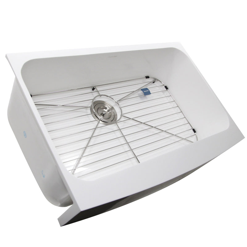Nantucket Sinks Retrofit Glacierstone Single Bowl EZApron Kitchen Sink NS-GSEZA32S - view 3