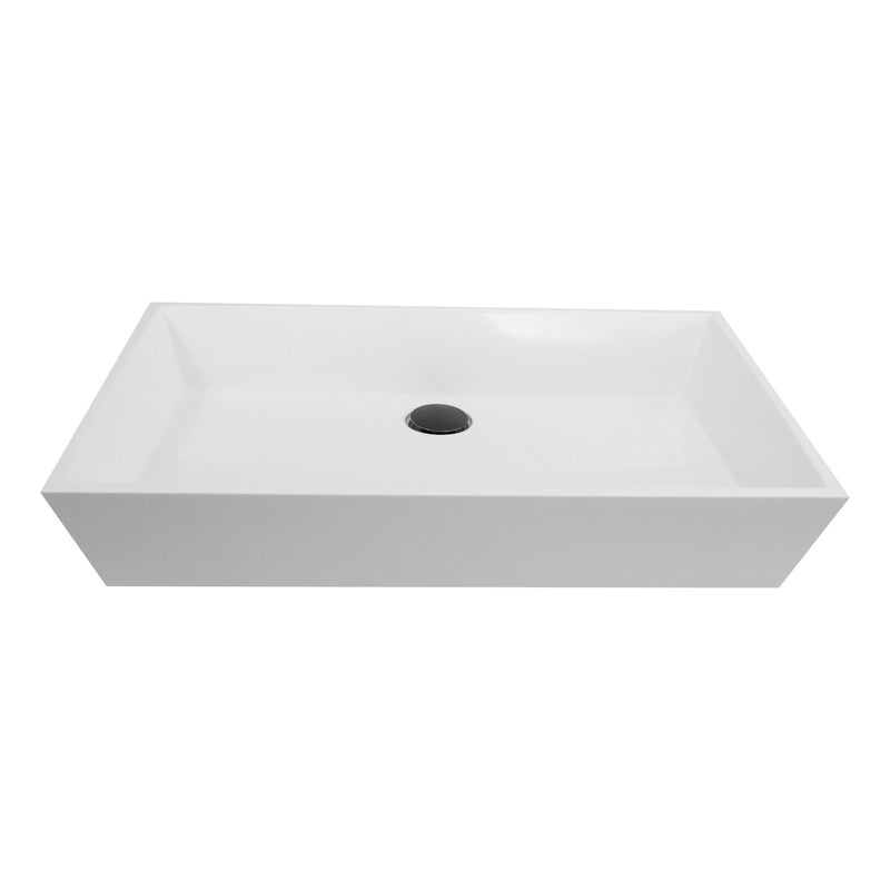 Nantucket Sinks Rectangle White Glacierstone Sink NS-GSTR24 - view 3