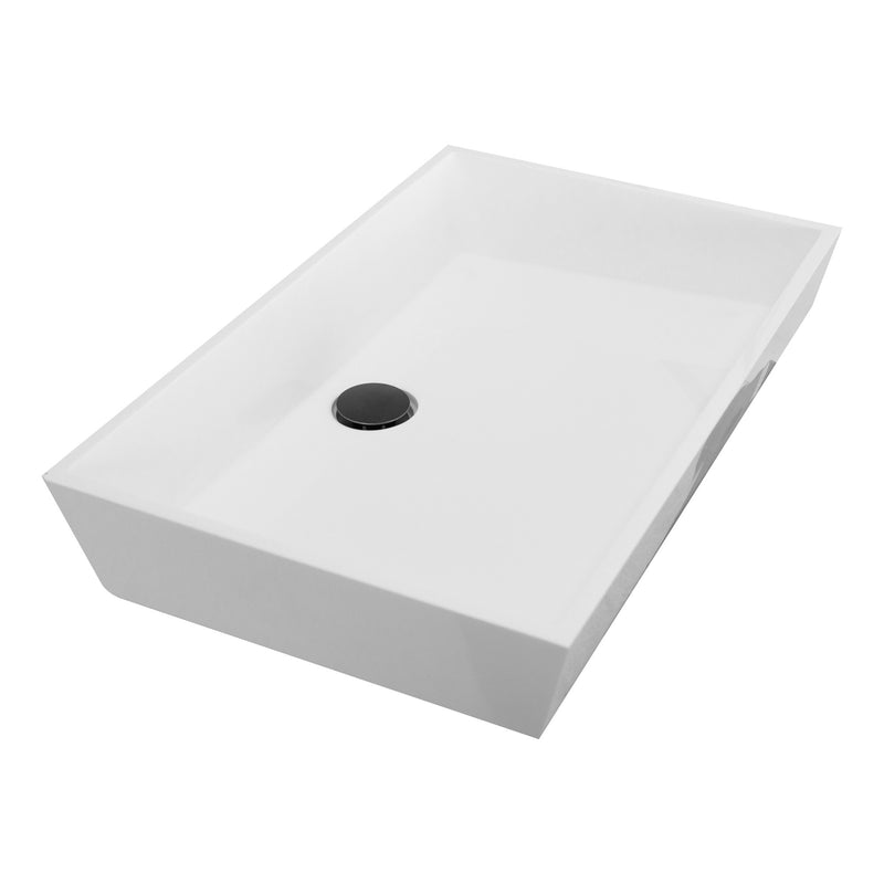 Nantucket Sinks Rectangle White Glacierstone Sink NS-GSTR24 - view 4