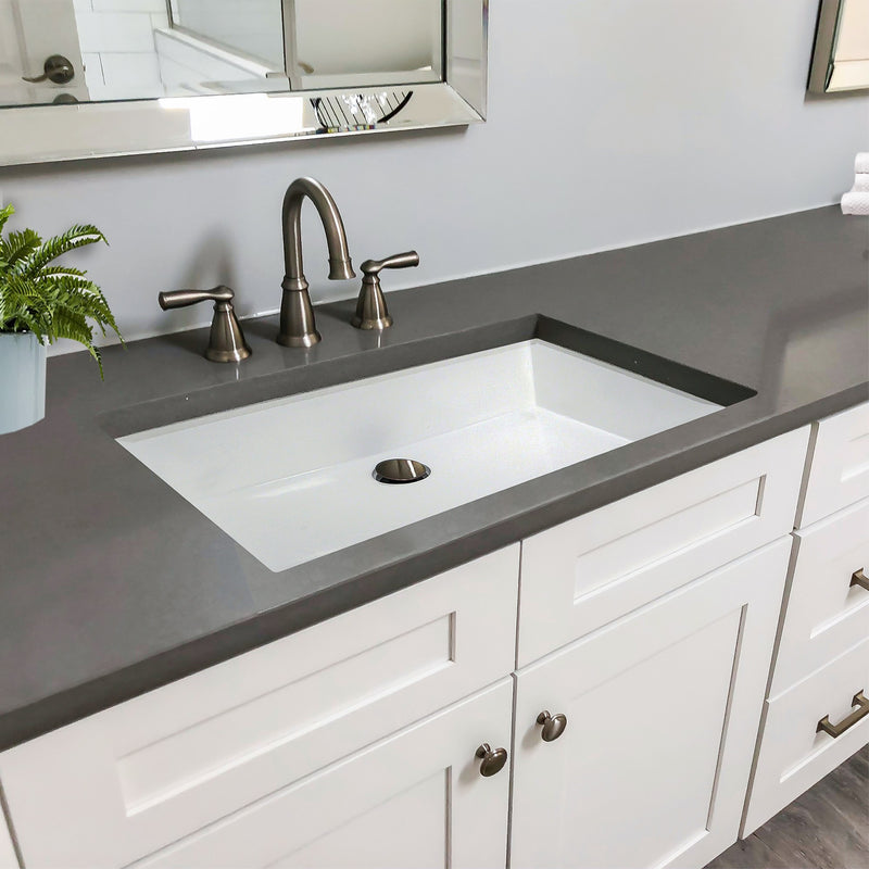 Nantucket Sinks Rectangle White Glacierstone Sink NS-GSTR24 - view 8