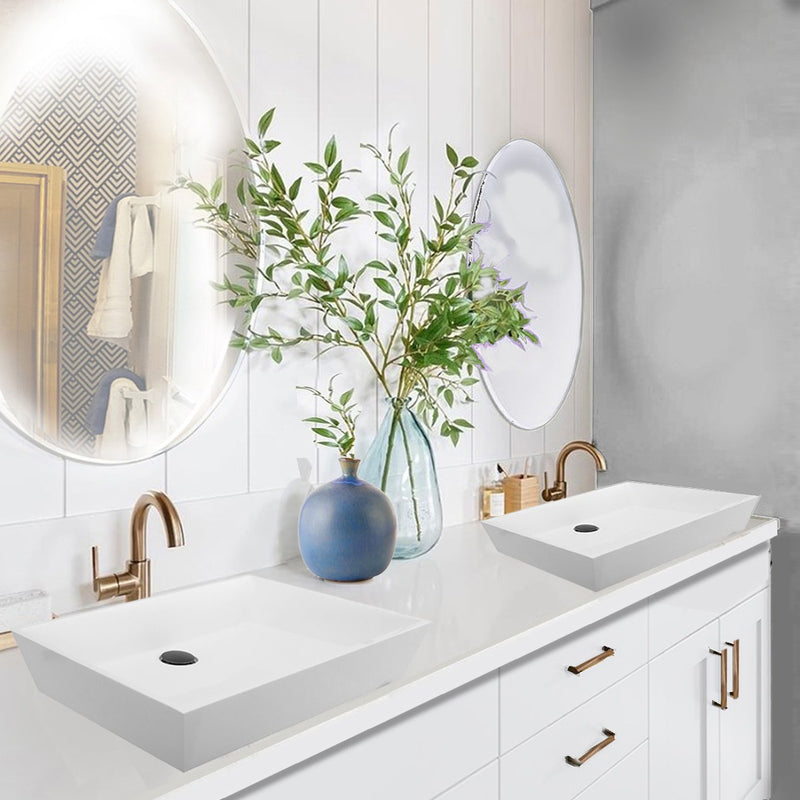 Nantucket Sinks Rectangle White Glacierstone Sink NS-GSTR24 - view 9