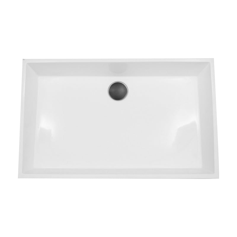Nantucket Sinks Rectangle White Glacierstone Sink NS-GSTR24