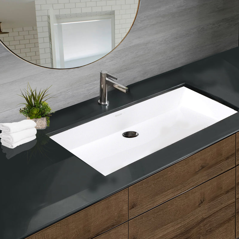 Nantucket Sinks Rectangle White Glacierstone Sink NS-GSTR36 - view 8