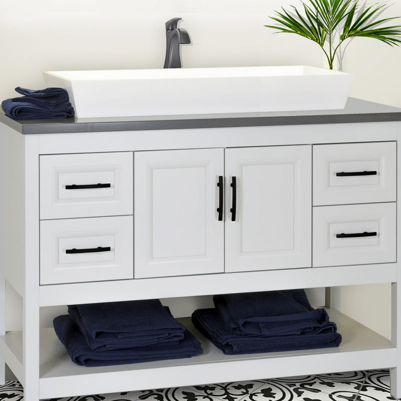 Nantucket Sinks Rectangle White Glacierstone Sink NS-GSTR36 - view 9