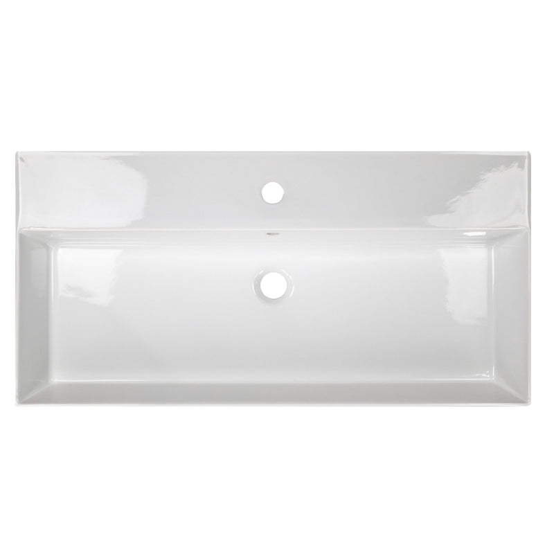 Nantucket Sinks 36 inch Fireclay Wallmount/Console Mount Bathroom Sink NS-NPCS36W
