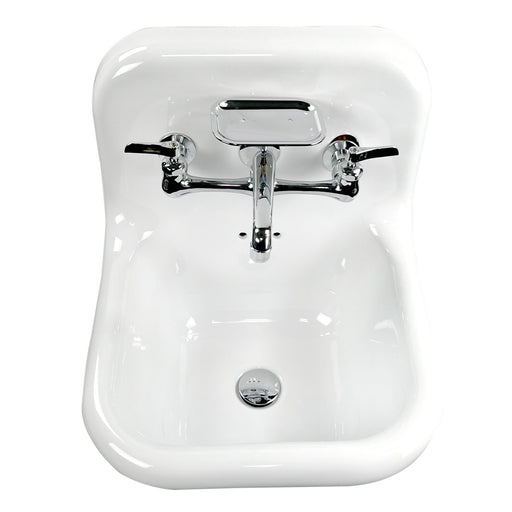 Nantucket Sinks 16.5-inch Fireclay Wallmount Bath Sink with Chrome Accessories Set NS-VC16-WW-CPFCT - view 2