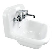 Nantucket Sinks 16.5-inch Fireclay Wallmount Bath Sink with Chrome Accessories Set NS-VC16-WW-CPFCT - view 4