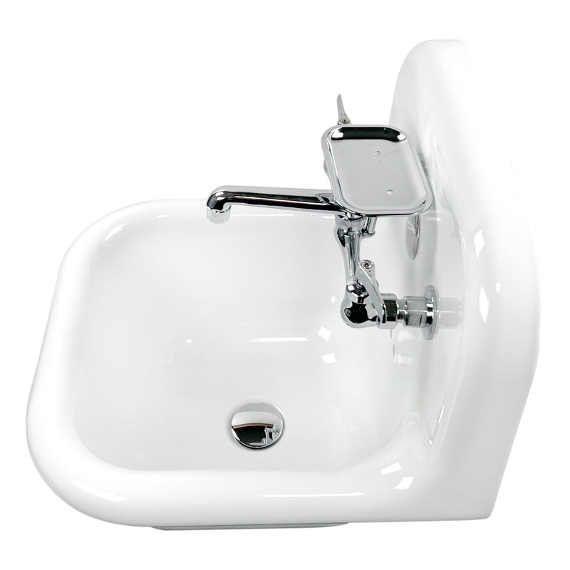 Nantucket Sinks 16.5-inch Fireclay Wallmount Bath Sink with Chrome Accessories Set NS-VC16-WW-CPFCT - view 5