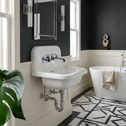 Nantucket Sinks 16.5-inch Fireclay Wallmount Bath Sink with Chrome Accessories Set NS-VC16-WW-CPFCT - view 7